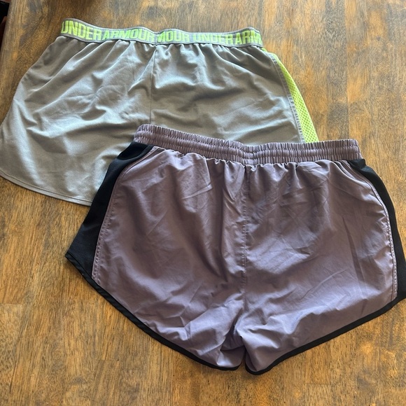 Under Armour Women's Athletic Shorts - Gray and Purple 2 pack Size Large - Picture 2 of 6